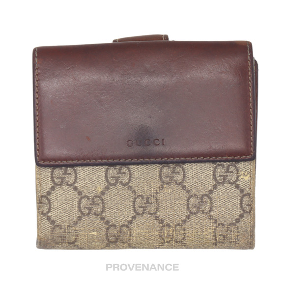 🔴 Gucci Trifold Wallet - GG Supreme Brown - Picture 1 of 10